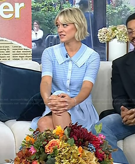 Chelsea Frei’s blue striped polo on Today