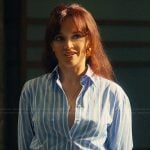 Cherry’s blue stripe shirt on The Girlfriend