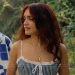 Cherry’s gingham check mini dress on The Girlfriend