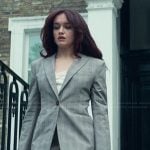 Cherry’s gray plaid blazer and mini skirt on The Girlfriend