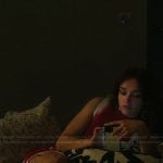 Cherry’s red scalloped hem dress on The Girlfriend