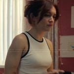 Cherry’s white contrast tee on The Girlfriend