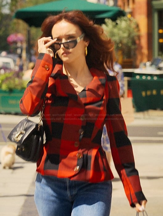 Cherry's red plaid jacket on The Girlfriend