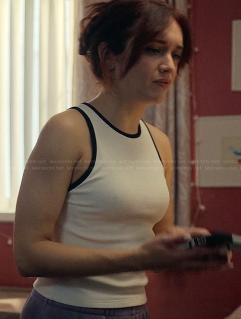 Cherry's white contrast tee on The Girlfriend