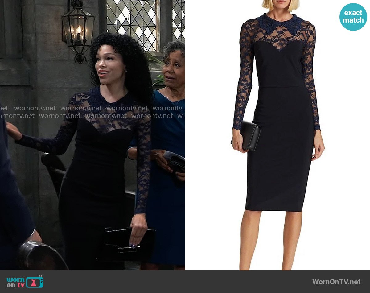 Chiara Boni La Petite Robe Lien Lace Dress worn by Portia Robinson (Brook Kerr) on General Hospital