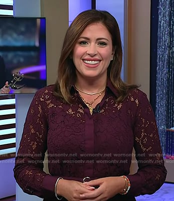 Chloe's burgundy lace shirtdress on Today
