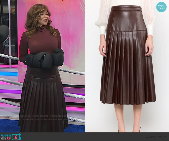 Christy Lynn Clarissa Skirt - Maroon worn by Rosie Perez on Today
