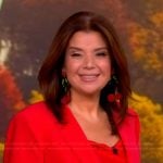 Ana’s red ruched sleeve blazer and pants on The View