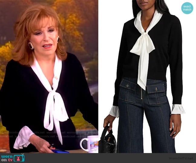 Cinq a Sept Lenu Tie-Neck Sweater worn by Joy Behar on The View