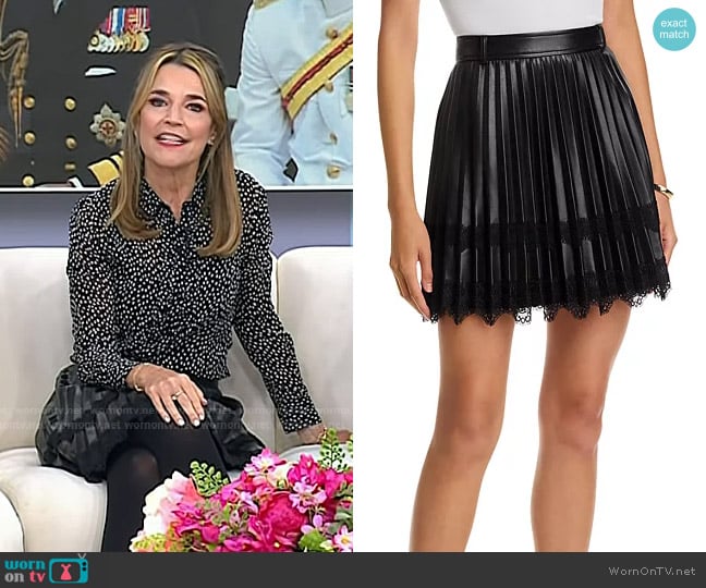 Cinq a Sept Vegan Leather Laney Skirt worn by Savannah Guthrie on Today