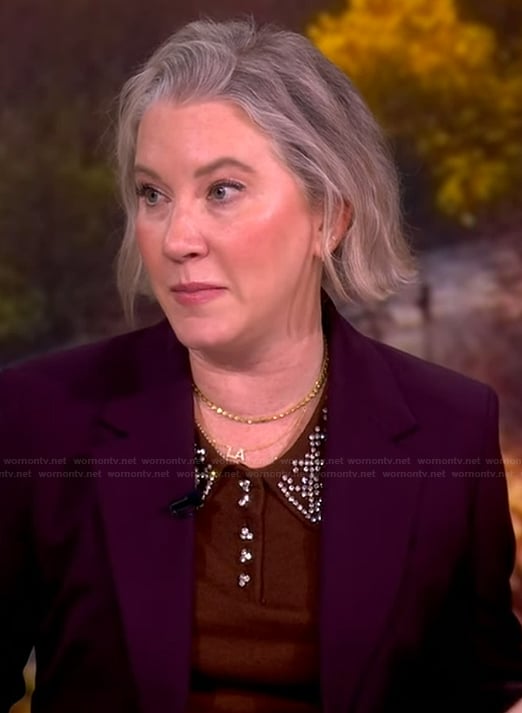 Clea's embellished sweater and blazer on The View