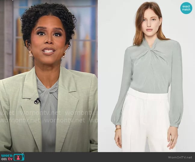 Club Monaco Twist Neck Top worn by Adriana Diaz on CBS Mornings