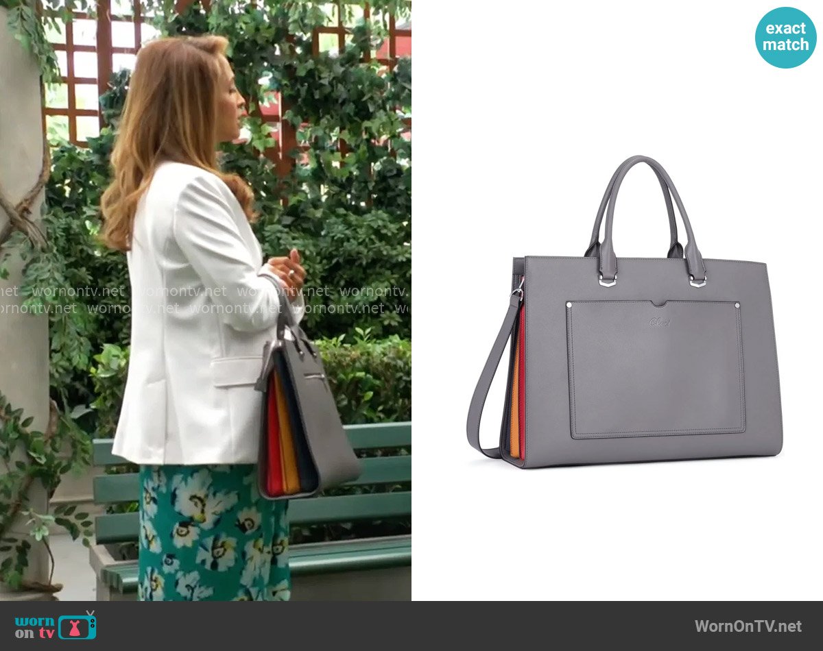 Cluci Leather Briefcase worn by Lily Winters (Christel Khalil) on The Young and the Restless