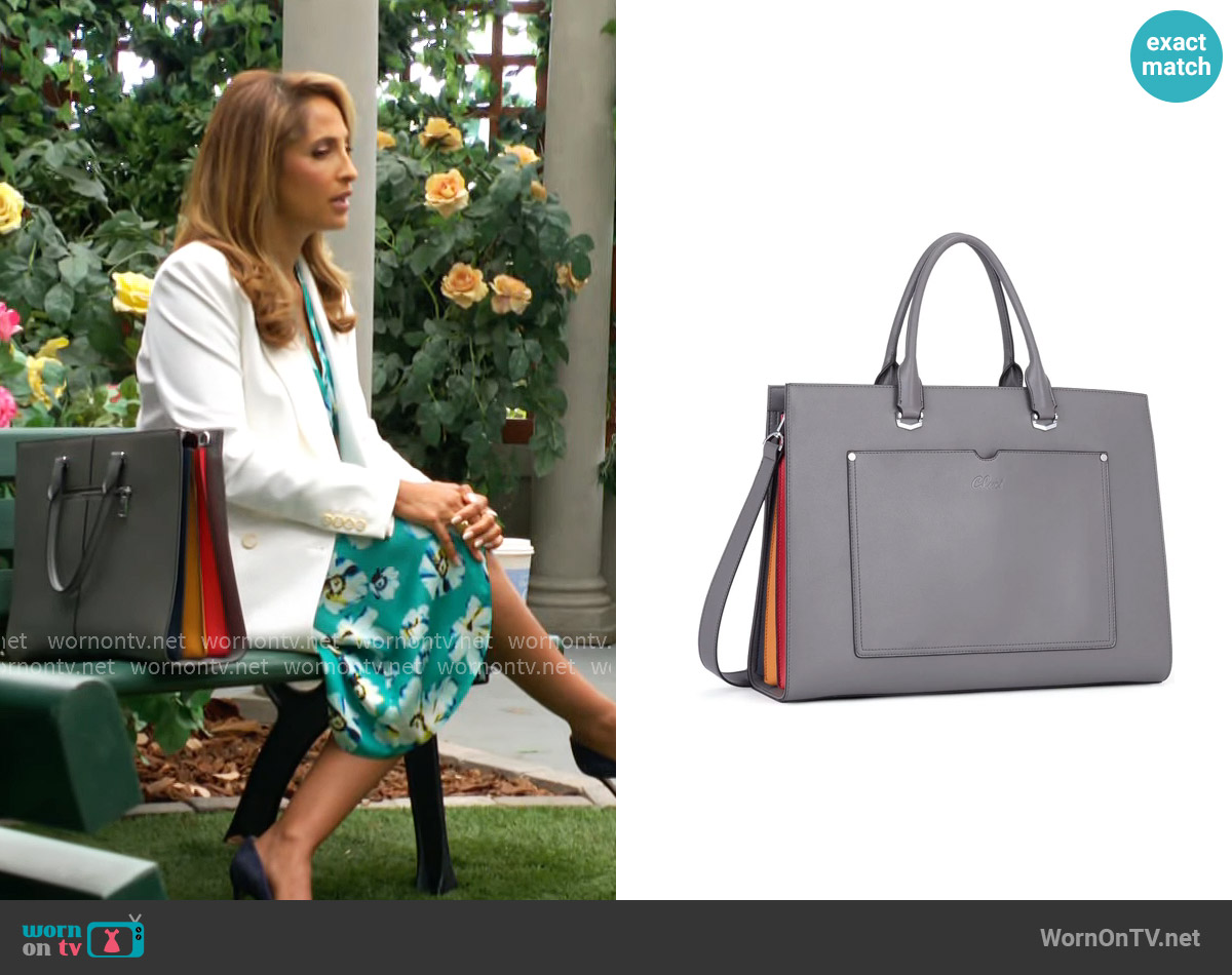 Cluci Leather Briefcase worn by Lily Winters (Christel Khalil) on The Young and the Restless