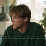 Conrad’s green cable knit sweater on The Summer I Turned Pretty