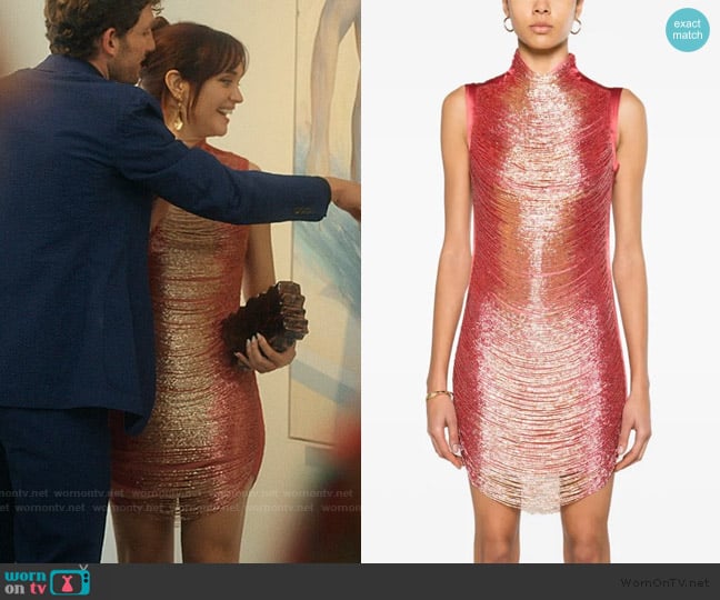 Cult Gaia Kyma beaded minidress worn by Cherry Laine (Olivia Cooke) on The Girlfriend