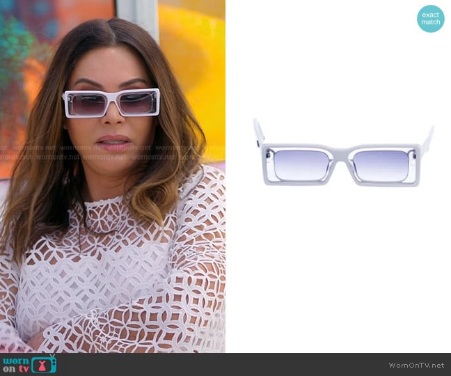 Cult Gaia Rectangle Gradient Sunglasses worn by Adriana de Moura (Adriana de Moura) on The Real Housewives of Miami