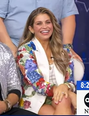 Danielle Fishel's floral blazer on Good Morning America