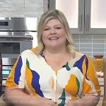Danielle Kartes’s print v-neck dress on Today