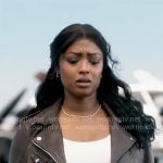 Daphne’s cropped leather jacket on High Potential