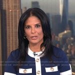 Darlene’s navy contrast trim dress on Today