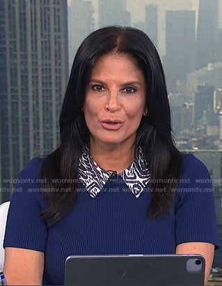 Darlene’s blue print collared dress on Today