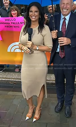 Darlene's brown cap toe slingback pumps on Today