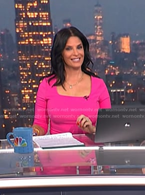 Darlene's pink square neck dress on Today