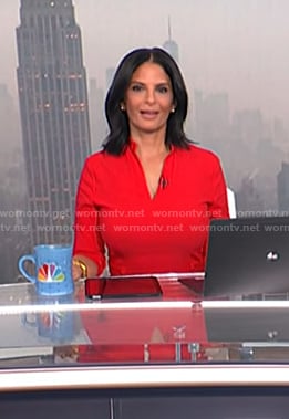 Darlene's red v-neck sheath dress on Today