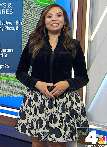 Darlene’s velvet blazer and skirt on Today