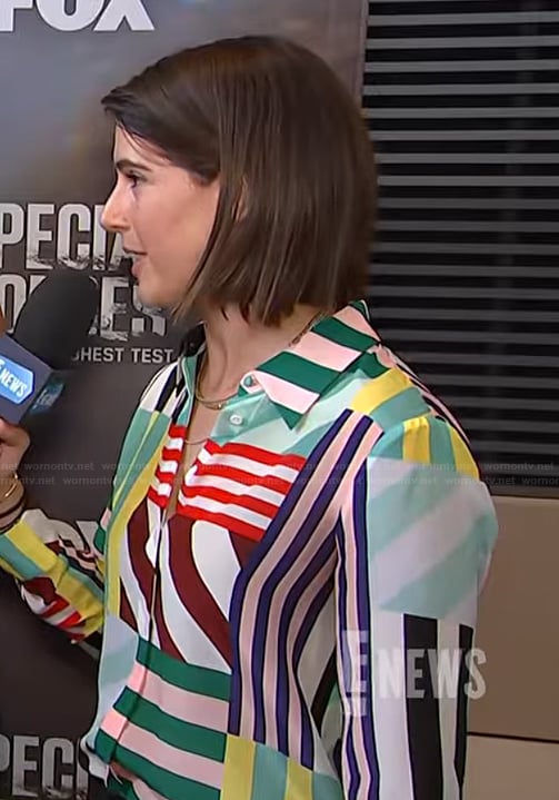 Daryn Carpp's mixed stripe top on E! News