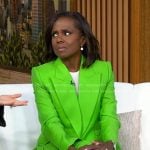 Deborah’s neon green blazer and pants on Good Morning America