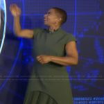 Deja Vu’s green pleated dress on Live with Kelly and Mark