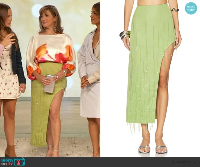 Delfi Giada Skirt worn by Anissa on The Drew Barrymore Show