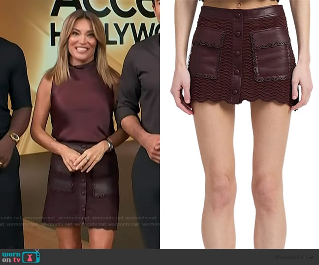  Delphine Mini Skirt En Saison worn by Kit Hoover on Access Hollywood