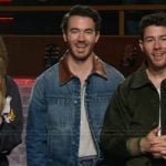 Kevin Jonas’s denim jacket with contrast collar on The Kelly Clarkson Show