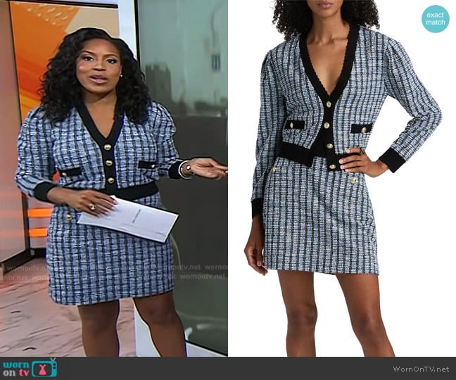 Derek Lam 10 Crosby Ky Tweed Cardigan Jacket and Alira Miniskirt worn by Sheinelle Jones on Today