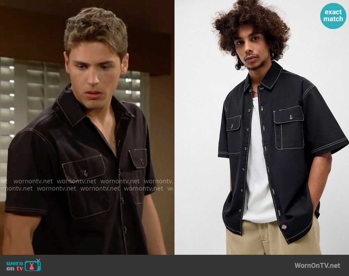 Dickies Riverbend Work Shirt worn by Will Spencer (Crew Morrow) on The Bold and the Beautiful