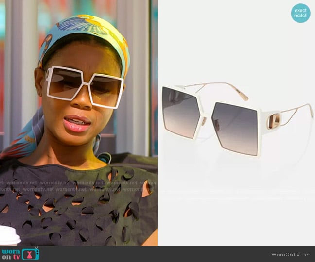 Dior 30Montaigne SU Oversized Sunglasses worn by Kiki Barth (Kiki Barth) on The Real Housewives of Miami