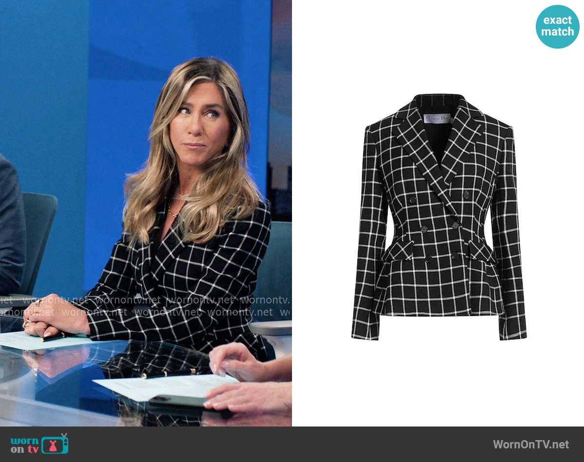 Dior Check Jacket worn by Alex Levy (Jennifer Aniston) on The Morning Show
