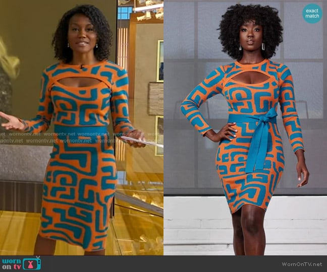 D'iyanu Marah African Print Sweater Dress worn by Janai Norman on Good Morning America