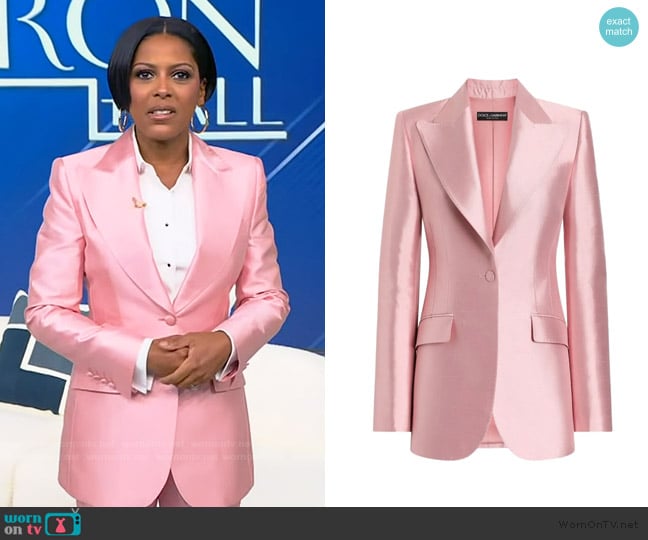 Dolce and Gabbana Silk shantung single-breasted jacket worn by Tamron Hall on Tamron Hall Show