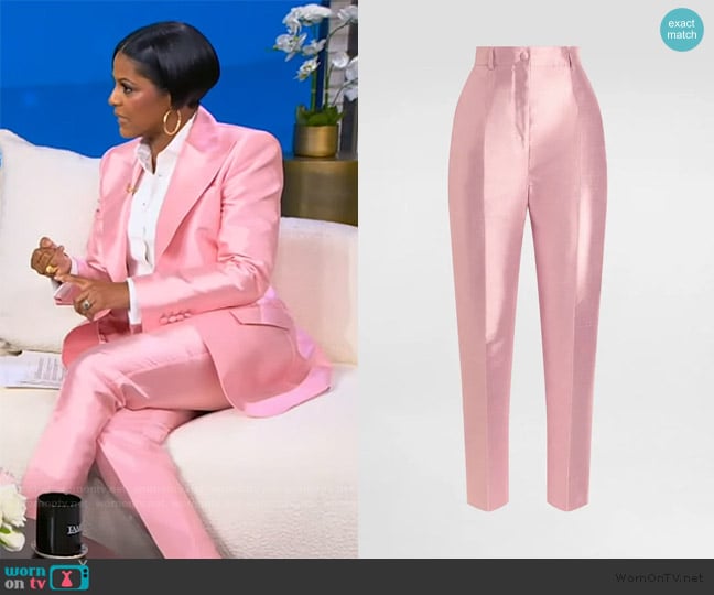 Dolce and Gabbana Silk shantung trousers worn by Tamron Hall on Tamron Hall Show