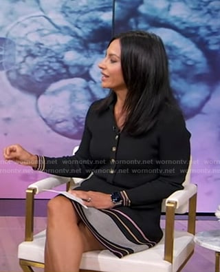 Dr. Tara Narula’s black striped polo dress on Good Morning America