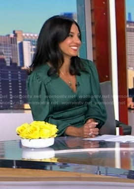 Dr. Tara Narula's green v-neck dress on Good Morning America