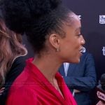 Francesca’s red satin mini dress on E! News