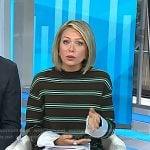 Dylan’s brown striped mixed media dress on Today