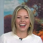 Dylan’s gold tear drop earrings on Today