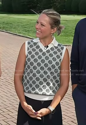 Dylan’s golf ball print vest on Today