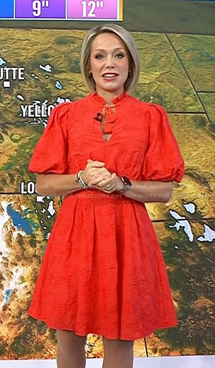 Dylan's red puff sleeve dress on Today